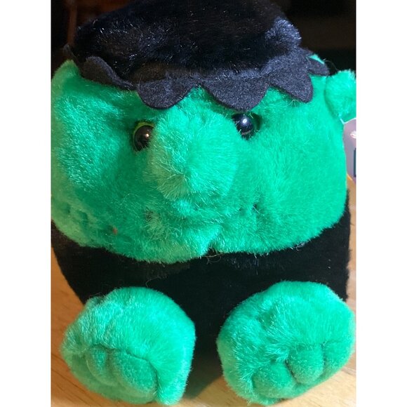 Puffkins Stitch Monster Plush Toy Green Black Tag Collectible1999 Halloween - Picture 5 of 16